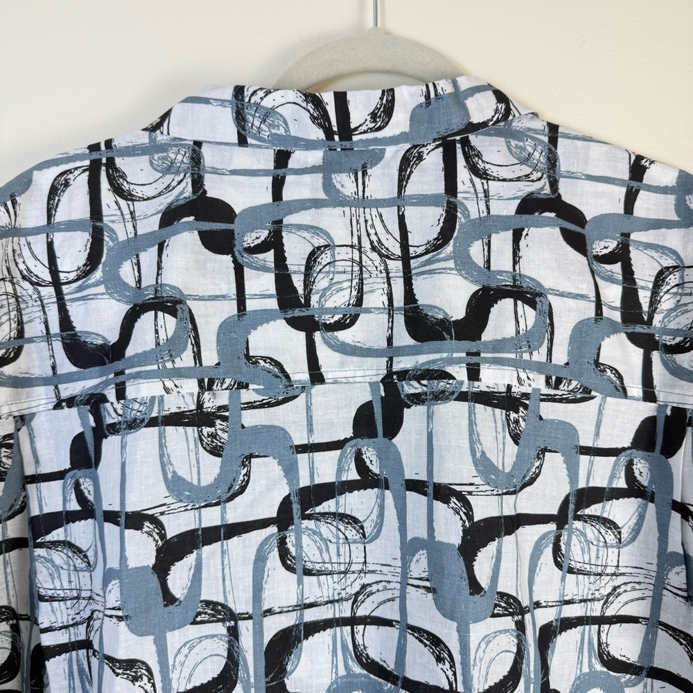 Stacy Adams Mens Button-down Shirt sz XXL Linen Bold Geo Pattern Collared NEW - Picture 10 of 14